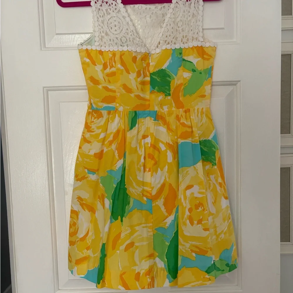 Lilly Pulitzer Yellow and Green Floral Dress - Picture 3 of 3